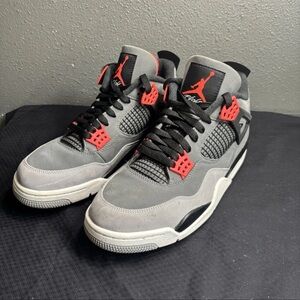 🔥Nike Air Jordan 4 Retro 10.5  Infrared/Smoke Grey